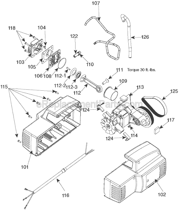 Page B Diagram and Parts List for C3001 Type 0 Porter Cable Compressor